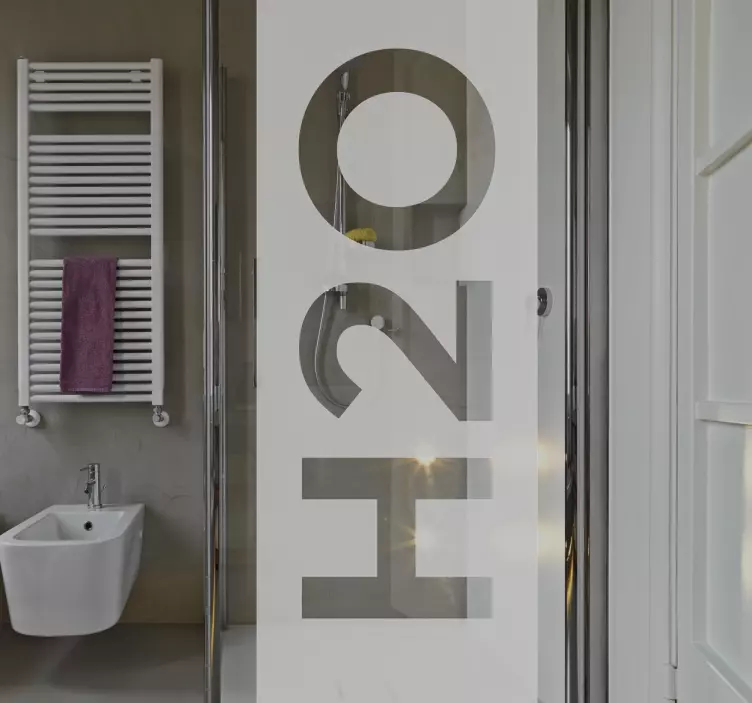 H2O Decorative Shower Screen Sticker - TenStickers