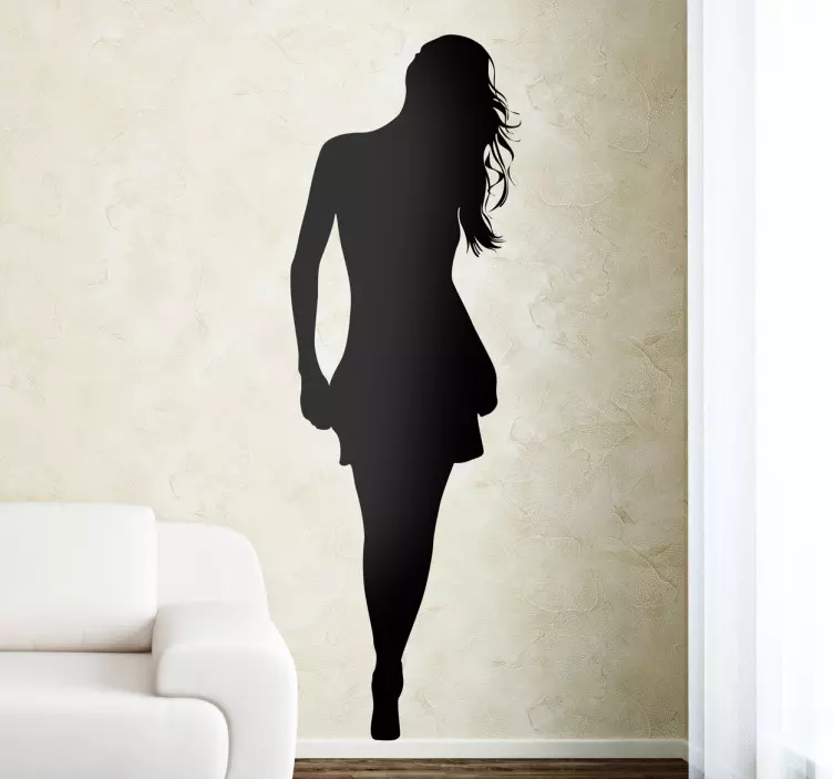 Hair Down Girl Silhouette Sticker - TenStickers