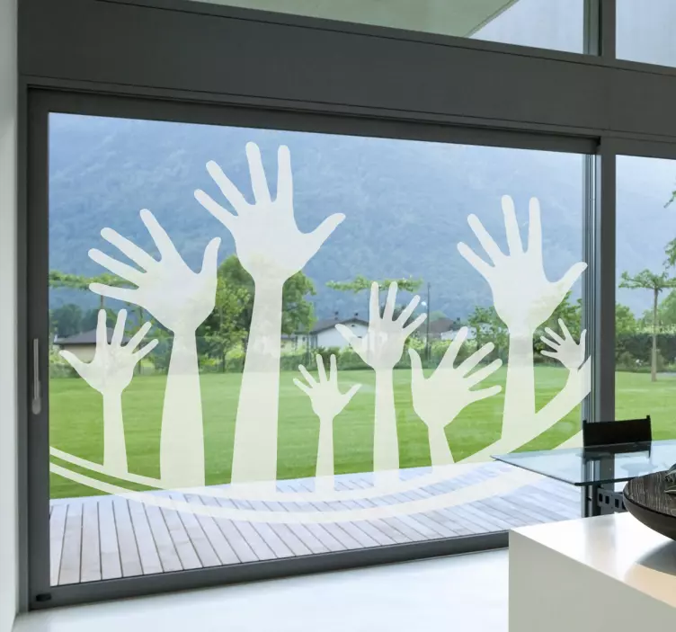 Hand Raising Decorative Sticker - TenStickers