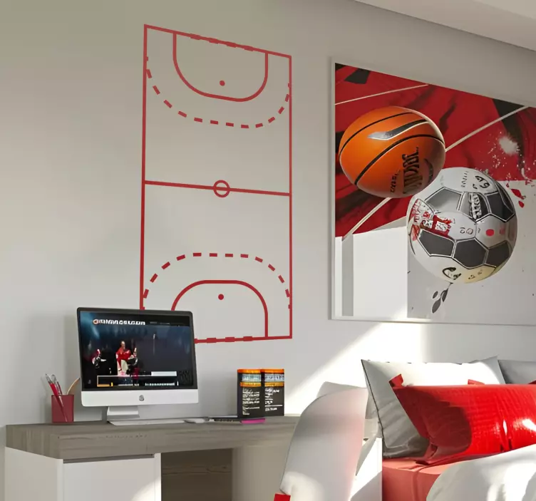 Handball Court Wall Decor Sticker - TenStickers