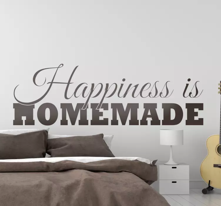 Happiness Is Homemade quote wall sticker - TenStickers