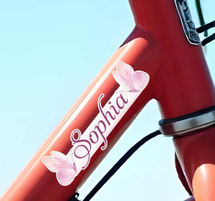 Happy butterfly Bike name sticker - TenStickers