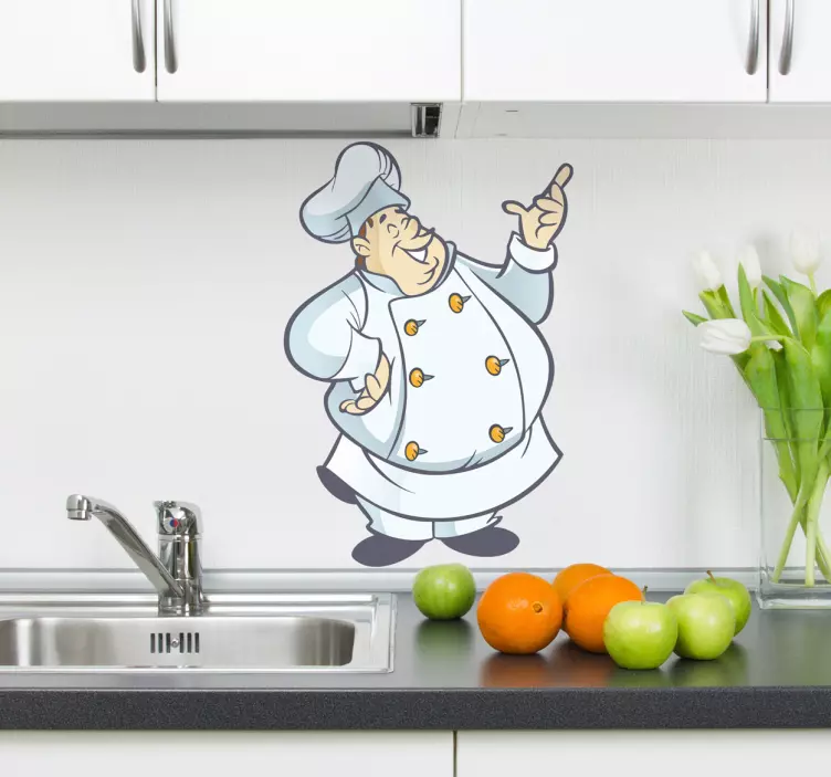 Happy chef kitchen wall sticker - TenStickers