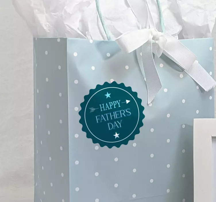 Happy Father's Day Label vinyl sticker - TenStickers