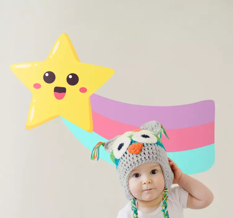 Happy star design wall sticker for kids - TenStickers