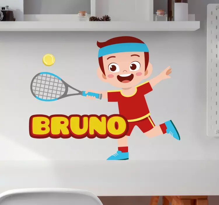 Happy Tennis Player wall sticker for kids - TenStickers