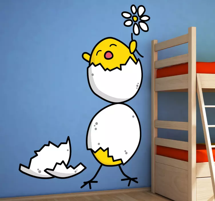Hatching Chick Character wall sticker for kids - TenStickers