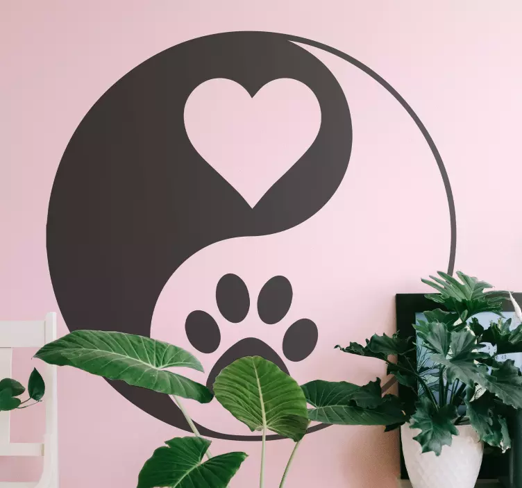 Heart and Paw wall sticker - TenStickers