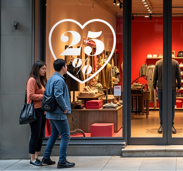 heart discount valentine's sticker - TenStickers