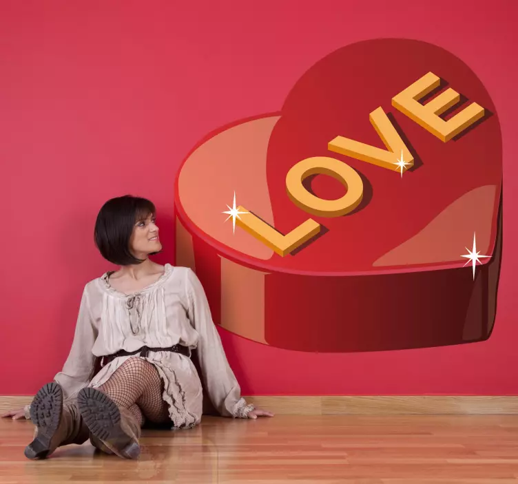 Heart Shaped Box shop window sticker - TenStickers