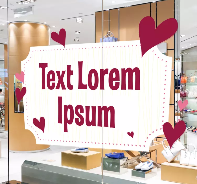 Heartfelt Text Design shop window sticker - TenStickers