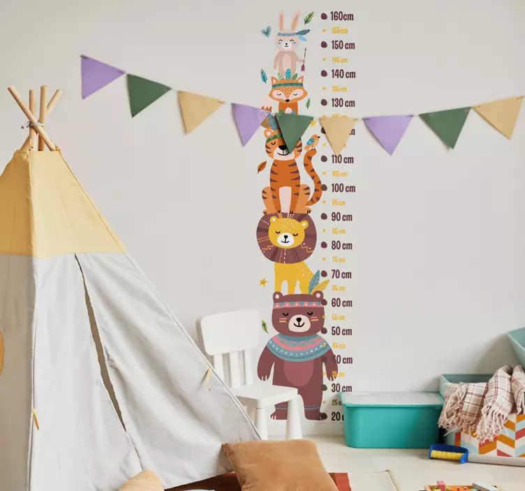 Height chart wild animals - TenStickers
