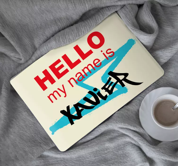 Hello Name Customization laptop skin - TenStickers