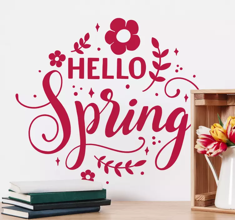 HELLO SPRING FLOWER holiday sticker - TenStickers