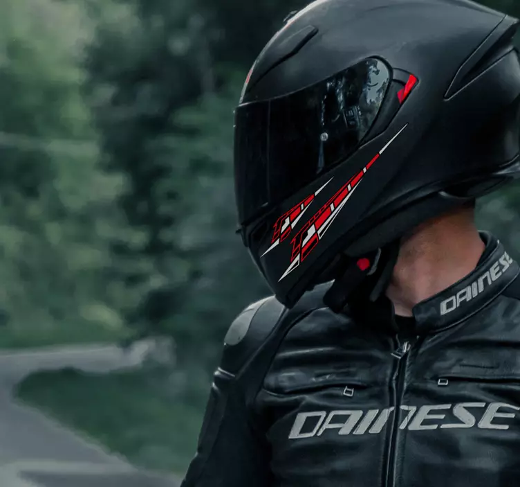 Helmet set line motorbike sticker - TenStickers