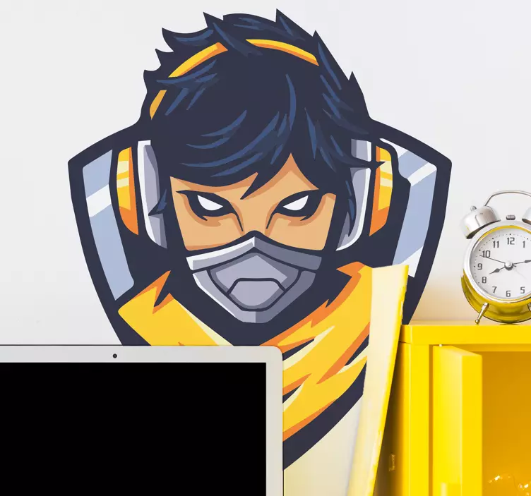 Heroic gaming character wall sticker - TenStickers