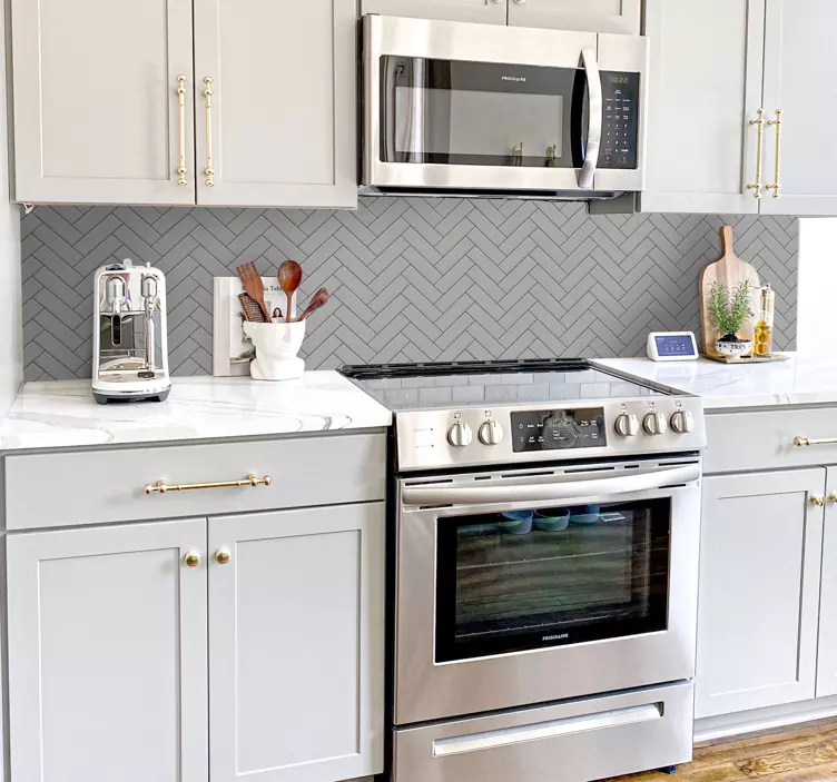 Herringbone grey tiles texture sticker - TenStickers