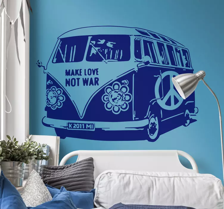 Hippie Van Decorative Decal - TenStickers