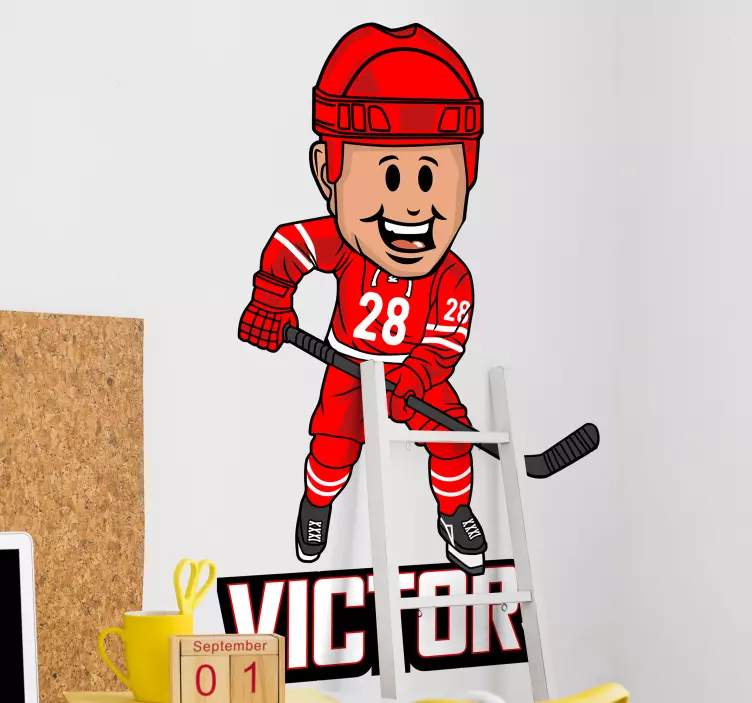 Hockey Player Figure sport sticker - TenStickers