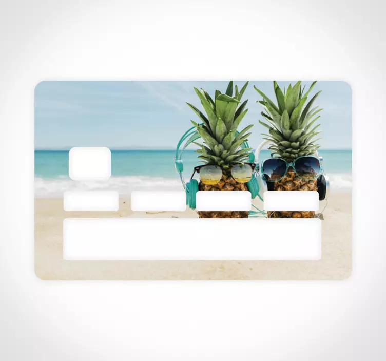 Tropical beach pineapple debit card skin - TenStickers