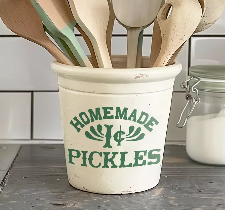 Homemade pickles food container label sticker - TenStickers