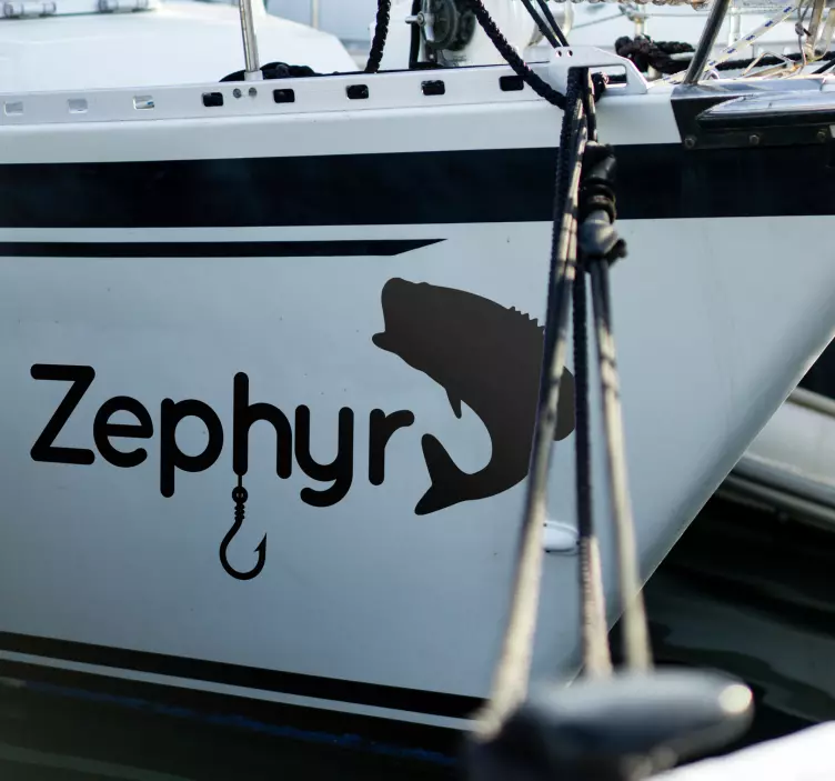 hook and fish custom sticker - TenStickers