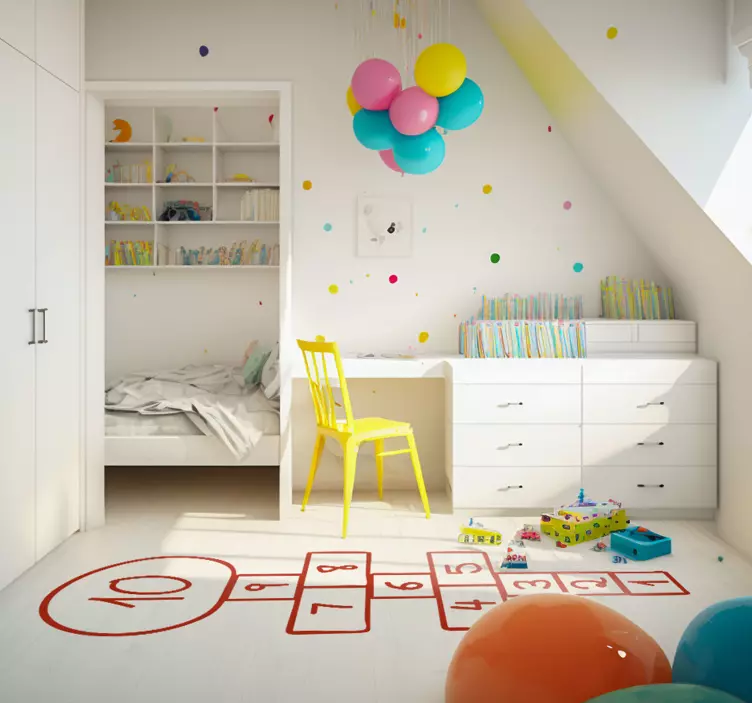 Hopscotch drawing floor sticker - TenStickers