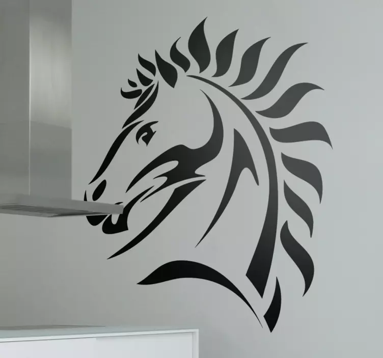 Horse Stallion Head Wall Sticker - TenStickers