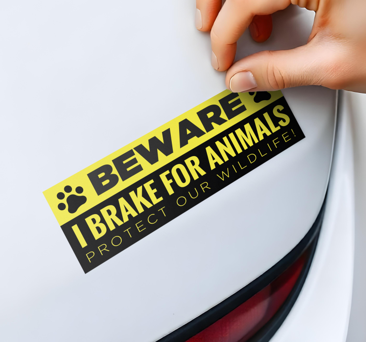 I brake for animals bumper sticker - TenStickers