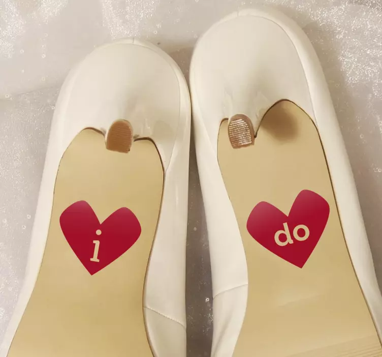 I Do Heart Shoe Stickers - TenStickers