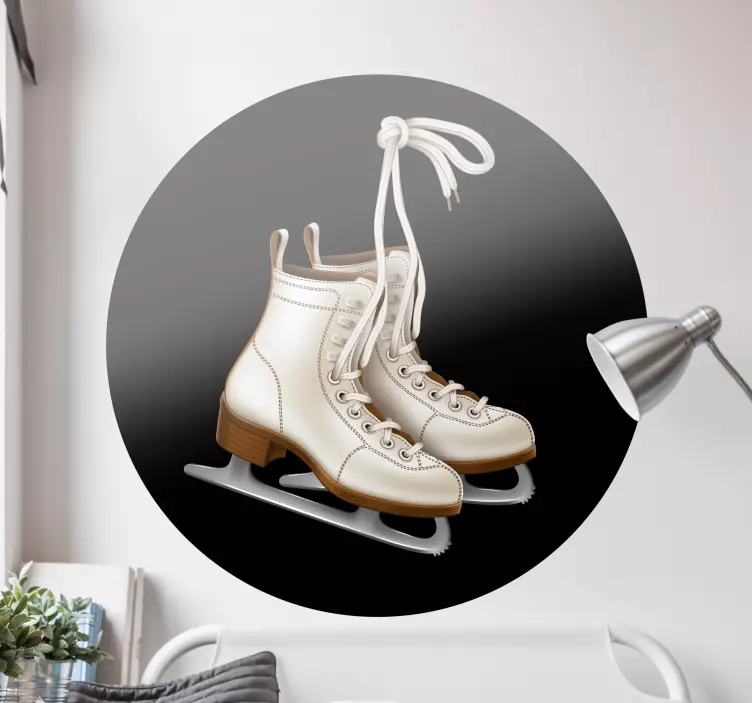 Ice Skating Boots football sticker - TenStickers