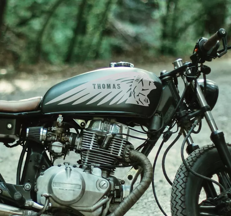 Customisable Native Indian Name motorbike sticker - TenStickers