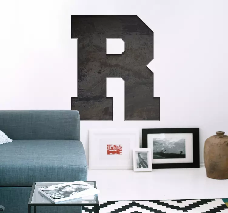 industrial style letter personalize decal - TenStickers