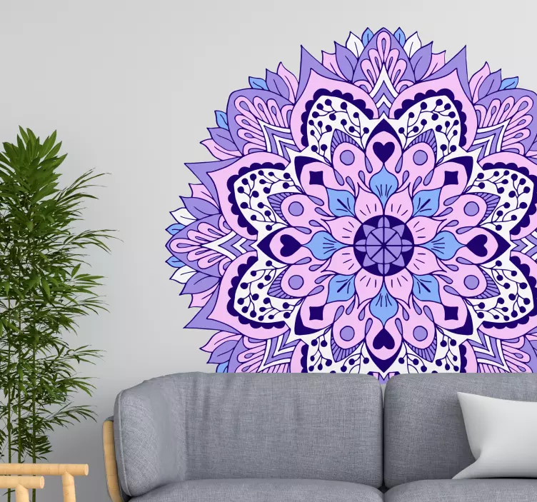 Purple mandala decoration wall sticker - TenStickers