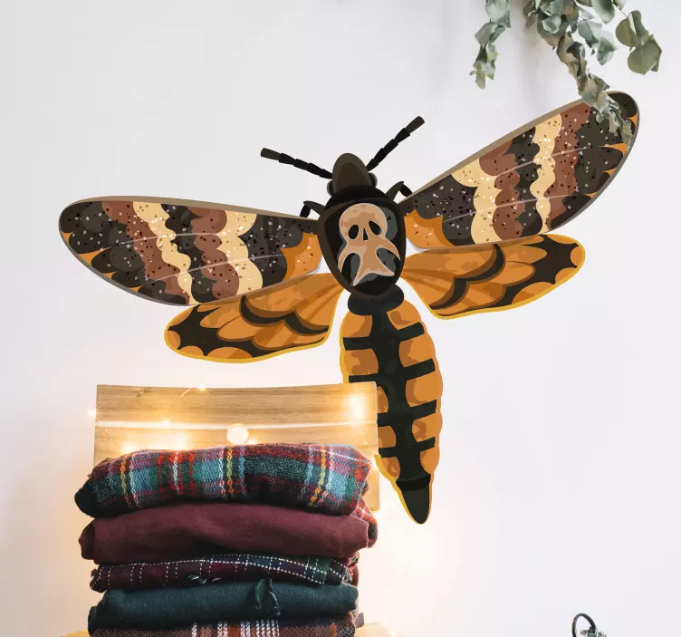 Intricate Moth Design insect sticker - TenStickers