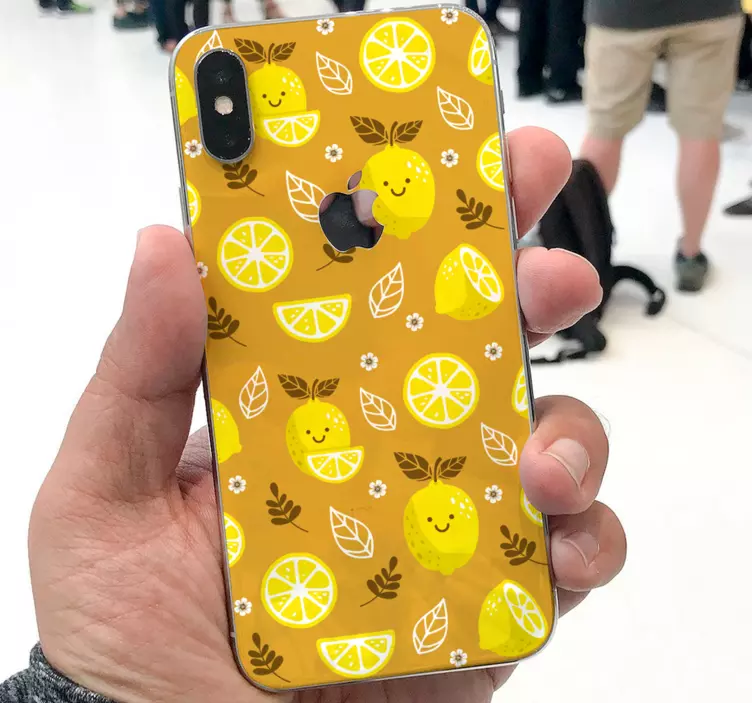 Iphone sticker joyful lemon design - TenStickers
