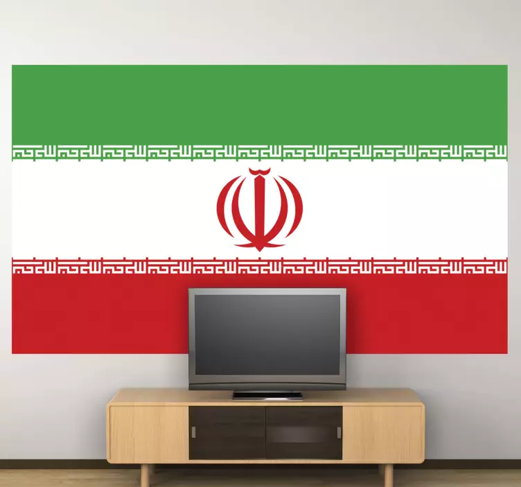 Iranian National Banner flag sticker - TenStickers
