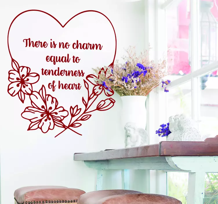 Jane Austen Heart Living Room Wall Decor - TenStickers