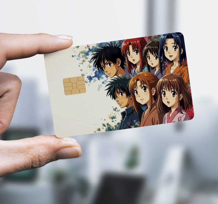 Japanese Anime Characters credit card sticker - TenStickers