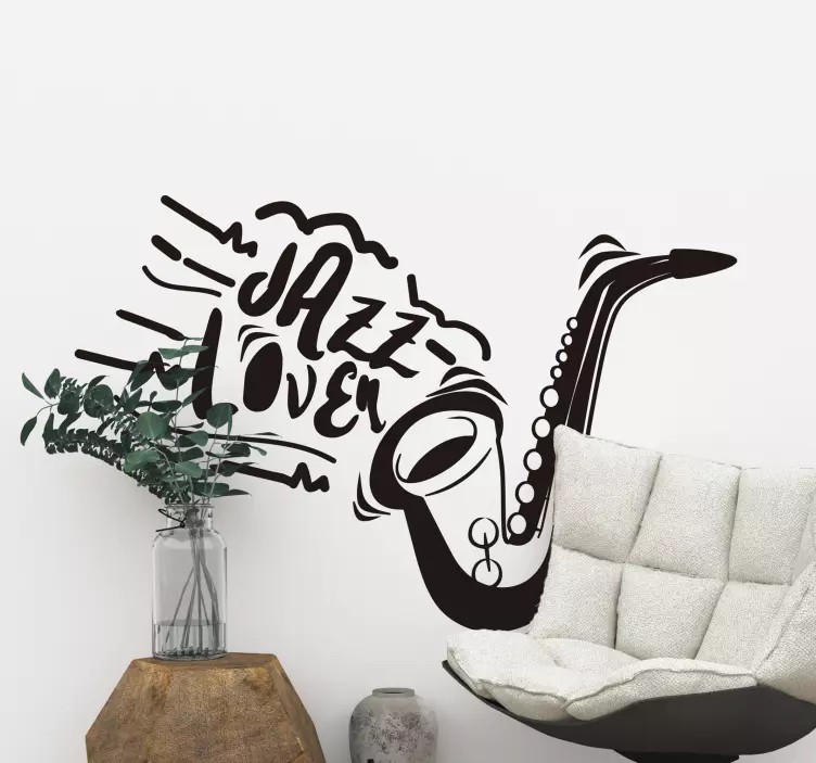 JAZZ LOVER SAXOPHONE DESIGN music sticker - TenStickers