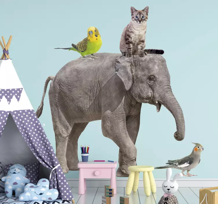 Joyful Creature Trio animal wall sticker - TenStickers