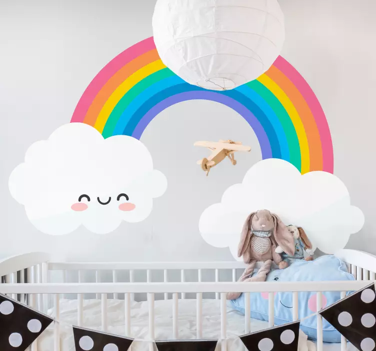 Joyful rainbow clouds wall sticker for kids - TenStickers