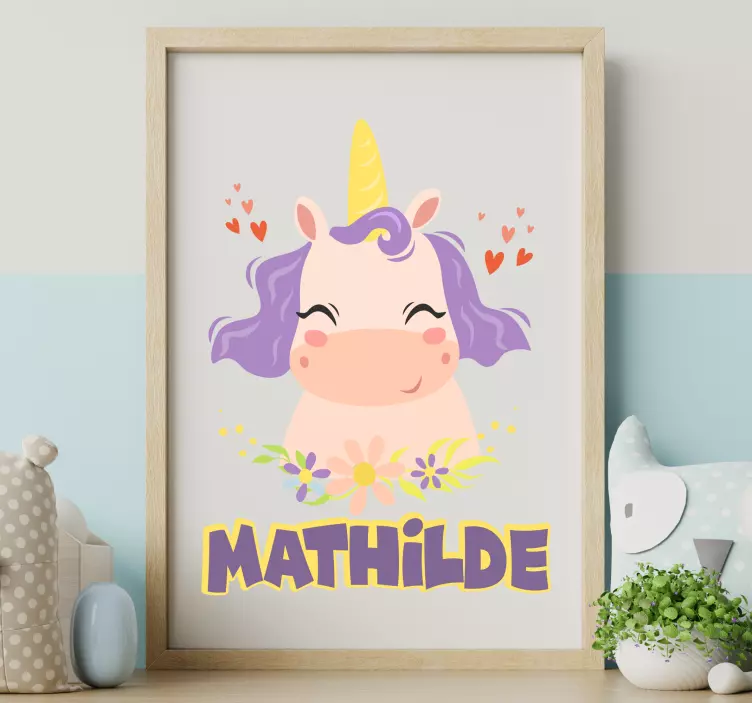Joyful Unicorn Figure wall sticker for kids - TenStickers