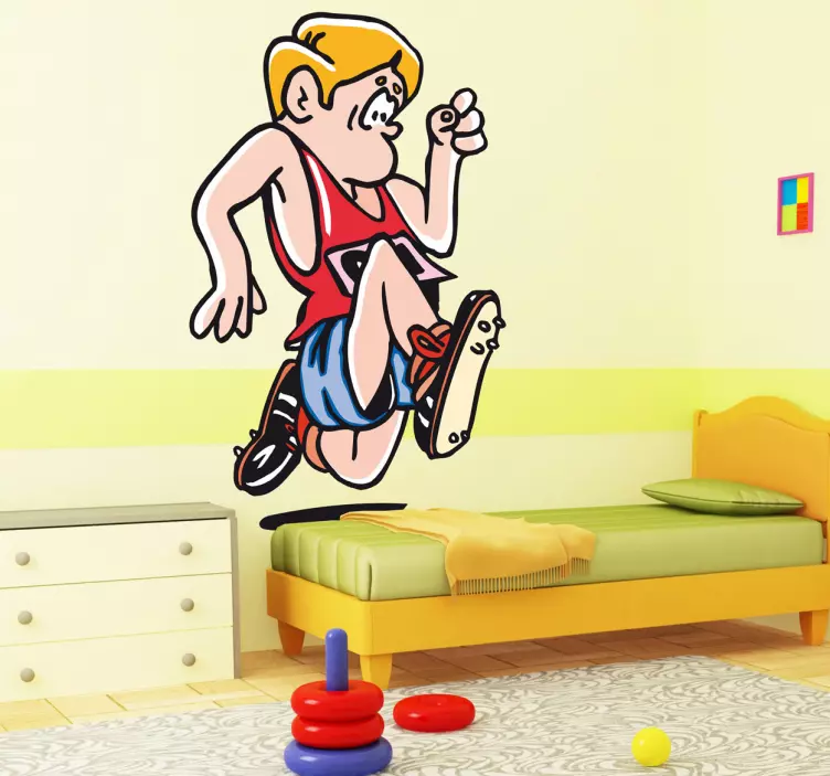 Jumping Cartoon Character wall sticker for kids - TenStickers