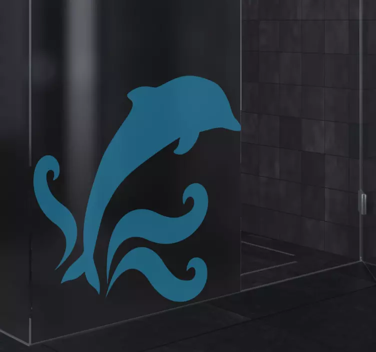 Jumping Dolphin shower animal wall sticker - TenStickers
