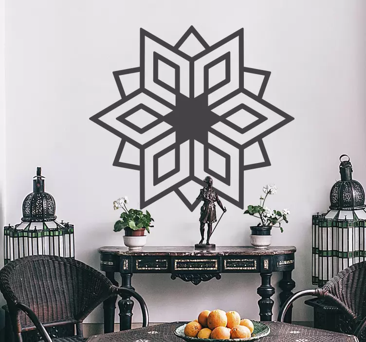 Kaleidoscope monochrome wall sticker for bedroom - TenStickers