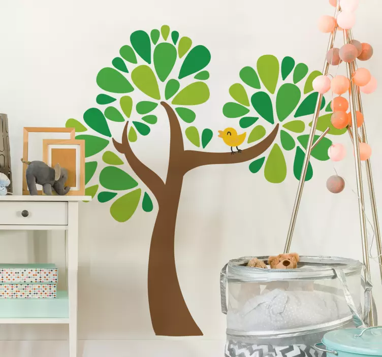 Kids Bird and Tree Wall Sticker - TenStickers