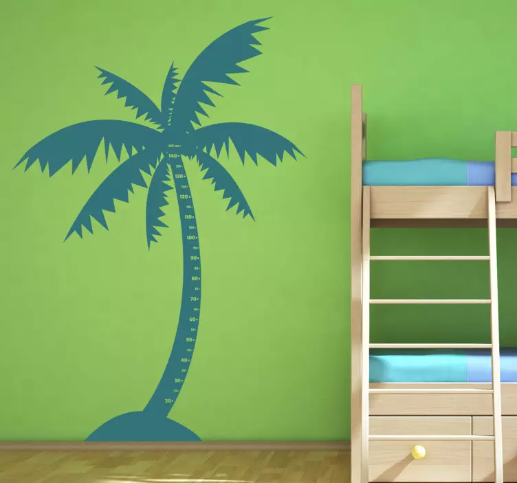 Kids Palm Tree Height Chart Wall Sticker - TenStickers