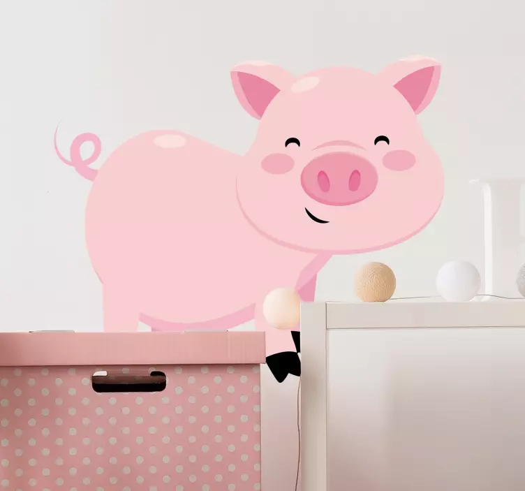 Kids piggy bank animal wall sticker - TenStickers