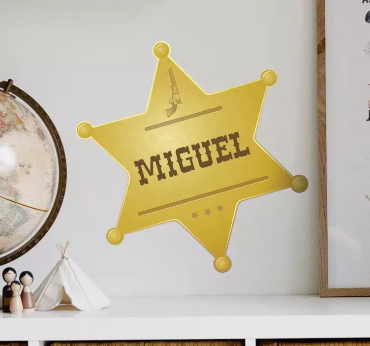 KIDS SHERIFF BADGE wall sticker for kids - TenStickers